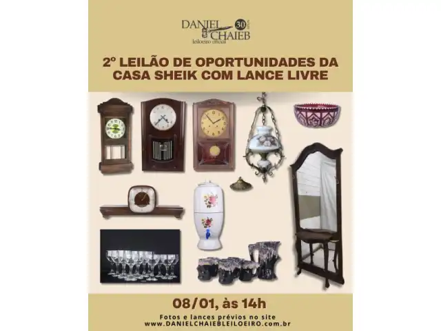 2º LEILÃO DE OPORTUNIDADES DA CASA SHEIK COM LANCE LIVRE