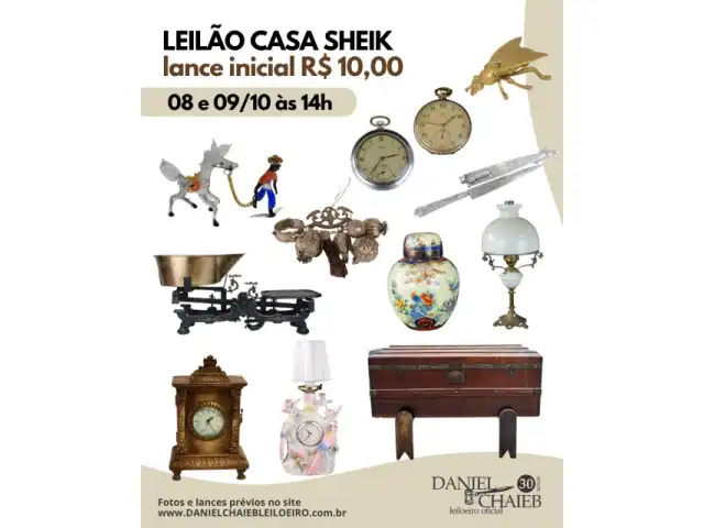 LEILÃO CASA SHEIK LANCE INICIAL R$10,00