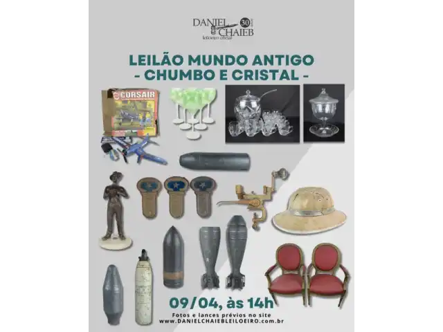 LEILÃO MUNDO ANTIGO - CHUMBO E CRISTAL