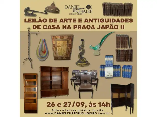 LEILÃO DE ARTE E ANTIGUIDADES DE CASA NA PRAÇA JAPÃO II