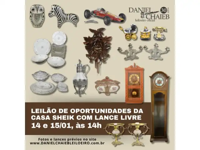 Leilão de Oportunidades da Casa Sheik com lance livre